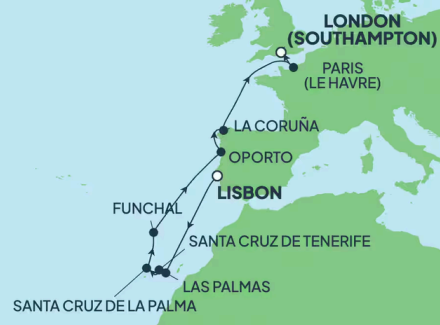 11-day Europe cruise from Lisbon to London